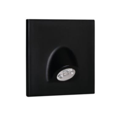 Kanlux 32496 MEFIS LED B-WW szögletes beltéri lépcsővilágító lámpa fekete színben, 30 lm, 0,7W teljesítmény, 50000 h élettartammal, IP20 védettséggel, 12V DC, meleg fehér (Kanlux 32496)