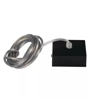   Kanlux 32535 ALIN CORD SQ 1F-B tápcsatlakozó, fekete színben, acél kivitel ( Kanlux 32535 )