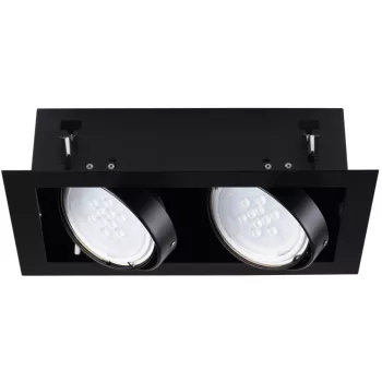   Kanlux 32932 MATEO ES DLP-250-B szögletes beltéri álmennyezeti lámpa fekete színben, GU10 foglalat, 2x max 25W teljesítmény, IP20 védettséggel, 220-240 V (Kanlux 32932)