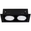 Kanlux 32932 MATEO ES DLP-250-B szögletes beltéri álmennyezeti lámpa fekete színben, GU10 foglalat, 2x max 25W teljesítmény, IP20 védettséggel, 220-240 V (Kanlux 32932)