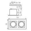 Kanlux 32933 MATEO ES DLP-250-W szögletes beltéri álmennyezeti lámpa fehér színben, GU10 foglalat, 2x max 25W teljesítmény, IP20 védettséggel, 220-240 V (Kanlux 32933)