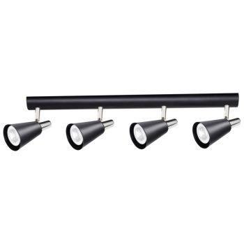   Kanlux 33097 SEMPRA EL-4I B-SR lámpa GU10 foglalattal, beltéri oldalfali/mennyezeti, fekete színben, 4x max 35W teljesítmény, IP20 védettséggel, 220-240 V (Kanlux 33097)