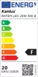 Kanlux 33201 ANTEM LED 20W-NW B kültéri LED reflektor fekete színben, 1600lm, 20W teljesítmény, 15000h élettartammal, IP65 védettséggel, 220-240V, 4000K (Kanlux 33201)