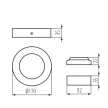 Kanlux 33532 CARSA V2LED 12W-NW-B kerek beltéri mennyezeti LED lámpa fekete színben, 660 lm, 12W teljesítmény, 15000 h élettartammal, IP20 védettséggel, 220-240 V, 4000 K (Kanlux 33532)