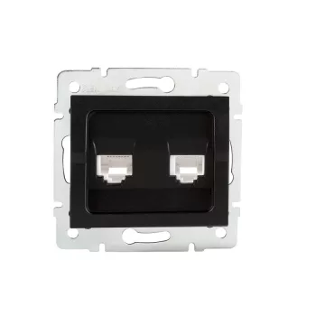   Kanlux MOWION LOGI 33593 Dupla, független számítógép-csatlakozó (2x RJ45Cat 5e), fekete színben (Kanlux 33593)