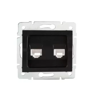   Kanlux MOWION LOGI 33595 Dupla, független számítógép-csatlakozó (2x RJ45Cat 6), fekete színben (Kanlux 33595)