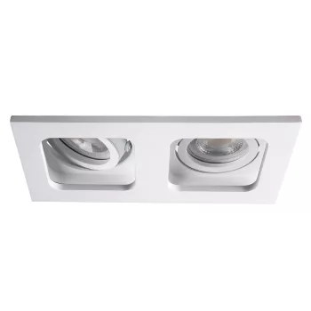   Kanlux 33662 REUL 2xDTL W/W szögletes beltéri SPOT dekorációs keret fehér színben, MR16/GU10 foglalathoz, 2 x max 10W teljesítmény, IP20 védettséggel, 12 V, 220-240V (Kanlux 33662)