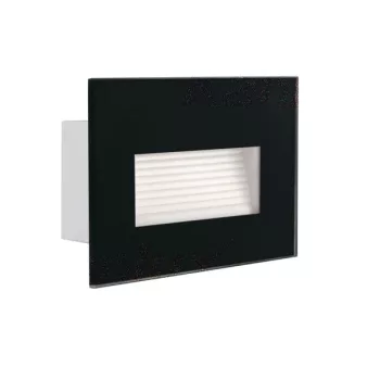   Kanlux 33694 GLASI LED 3W P NW-B kültéri oldalfali lámpa fekete színben, szerelődobozzal, 140 lm, 3W teljesítmény, 30000 h élettartammal, IP44 védettséggel,220-240 V, 4000 K (Kanlux 33694)