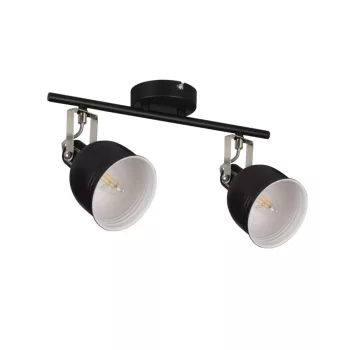   Kanlux 35642 DERATO EL-2I B-SR beltéri oldalfali/mennyezeti lámpa fekete/ezüst színben, 2db E14 foglalattal, 2x max 8W teljesítmény, IP20 védettséggel, 220-240V ( Kanlux 35642 )