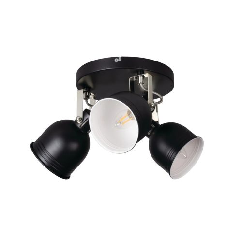 Kanlux 35644 DERATO EL-3O B-SR beltéri oldalfali/mennyezeti lámpa fekete/ezüst színben, 3db E14 foglalattal, 3 x max 8W teljesítmény, IP20 védettséggel, 220-240V ( Kanlux 35644 )