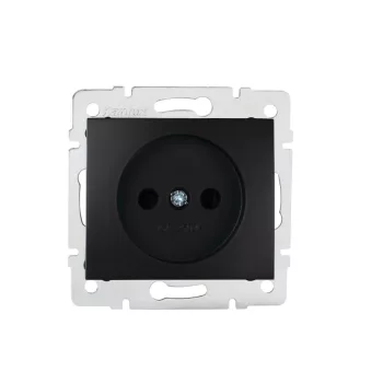   Kanlux MOWION DOMO 36480 Szimpla csatlakozóaljzat (dugalj), 16A, fekete színben, IP20 védettséggel, 250V (Kanlux 36480)