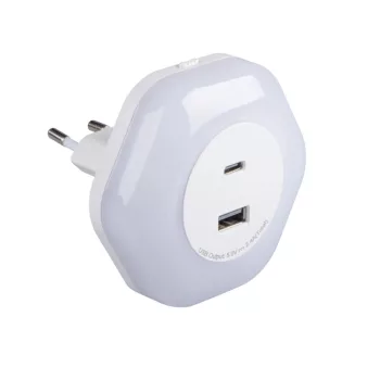   Kanlux 37397 BOLA LED 2xUSB WW W irányfény, 15W teljesítmény, 3000K, 4lm, IP20 védettséggel, fehér színben, 220-240V (Kanlux 37397)