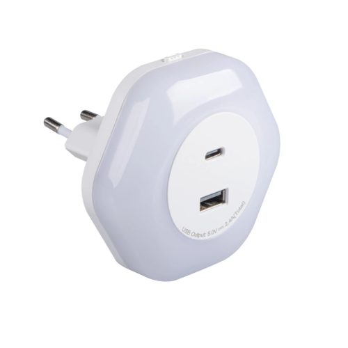 Kanlux 37397 BOLA LED 2xUSB WW W irányfény, 15W teljesítmény, 3000K, 4lm, IP20 védettséggel, fehér színben, 220-240V (Kanlux 37397)