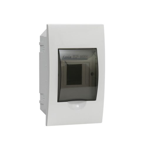 Kanlux 3840 DB104F 1X4P/FMD DB1 műanyag kiselosztó, 4 modul, 1 sor, IP40, szürke színű ajtóval, süllyesztett (Kanlux 3840)