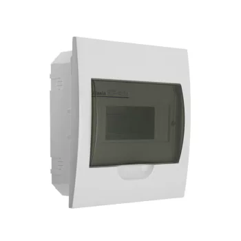   Kanlux 3842 DB108F 1X8P/FMD DB1 műanyag kiselosztó, 8 modul, 1 sor, IP40, szürke színű ajtóval, süllyesztett (Kanlux 3842)