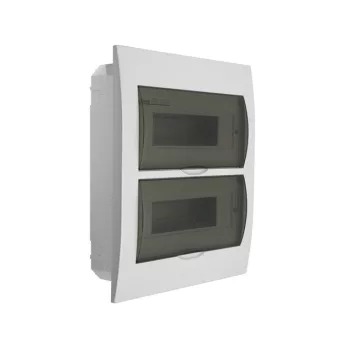   Kanlux 3845 DB212F 2X12P/FMD DB műanyag kiselosztó, 24 modul, 2 sor, IP40, szürke színű átlátszó ajtóval, süllyesztett (Kanlux 3845)