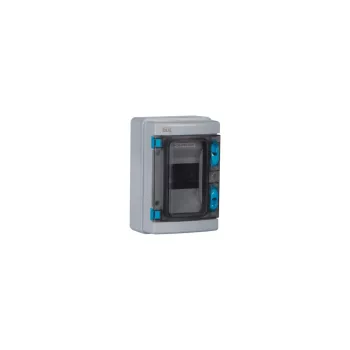   Kanlux 38450 KDB-IP65-S04T műanyag kiselosztó, 4 modul, 1 sor, PE+N sínnel, IP65, IK10, szürke színű ajtóval, falon kívüli, UV álló, 1500V AC/DC (Kanlux 38450)