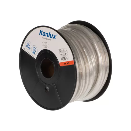 Kanlux 38582 GIVRO LED 30M-RE kültéri világító cső(fényszalag) 2W/m teljesítménnyel, 6lm/m, piros színhőmérséklet, 210V DC, IP65, 15000h, 13mm átmérő - 30fm/db (Kanlux 38582)