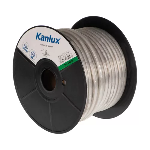 Kanlux 38586 GIVRO LED 50M-GR kültéri világító cső(fényszalag) 2W/m teljesítménnyel, 29lm/m, zöld színhőmérséklet, 210V DC, IP65, 15000h, 13mm átmérő - 50fm/db (Kanlux 38586)