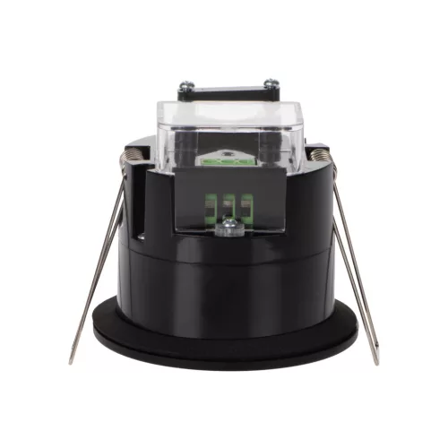 Kanlux 38753 PRESENSOR-O-WR-B PT beltéri mennyezeti süllyesztett mozgásérzékelő, 360° érzékelési szög, 3-2000, 10mp-12p beállítható időkésleltetés, IP54/20, fekete (Kanlux 38753)