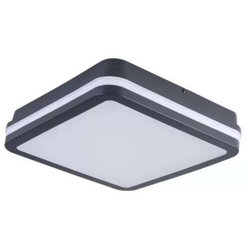 Kanlux 38780 BENO 24-30W CCT-L-SEG szögletes kültéri mennyezeti/oldalfali LED lámpatest mozgásérzékelővel grafit színben, max 2690 / 2940 / 2880lm, 24/30W, 50000h, IP65, 3000/3500/4000K (Kanlux 38780)