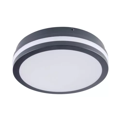 Kanlux 38789 BENO 12-18W CCT-O G kerek kültéri mennyezeti/oldalfali LED lámpatest grafit színben, max 1610 / 1740 / 1740lm, 12 / 18W, 50000h, IP65, 220-240V AC, 3000/3500/4000K (Kanlux 38789)