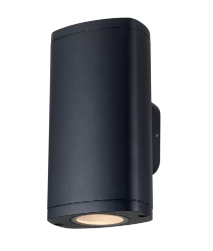 Kanlux 38882 ZEVI EL 2GU10 B kültéri oldalfali lámpatest fekete színben, 2db GU10 foglalattal, 2 x max 10W teljesítménnyel, IP54 védettséggel, 220-240V AC (Kanlux 38882)