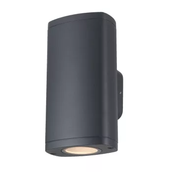   Kanlux 38883 ZEVI EL 2GU10 G kültéri oldalfali lámpatest szürke színben, 2db GU10 foglalattal, 2 x max 10W teljesítménnyel, IP54 védettséggel, 220-240V AC (Kanlux 38883)