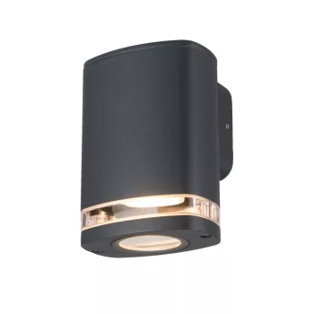   Kanlux 38885 ZEVI W EL 1GU10 G kültéri oldalfali lámpatest szürke színben, GU10 foglalattal, max 10W teljesítménnyel, IP54 védettséggel, 220-240V AC (Kanlux 38885)