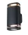 Kanlux 38886 ZEVI W EL 2GU10 B kültéri oldalfali lámpatest fekete színben, 2db GU10 foglalattal, 2 x max 10W teljesítménnyel, IP54 védettséggel, 220-240V AC (Kanlux 38886)
