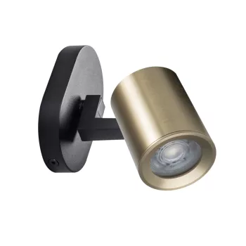   Kanlux 38960 LAURIN EL-1O B-G kerek beltéri oldalfali állítható lámpatest fekete / arany színben, GU10 foglalattal, max 10W teljesítmény, IP20 védettséggel, 220-240V AC (Kanlux 38960)
