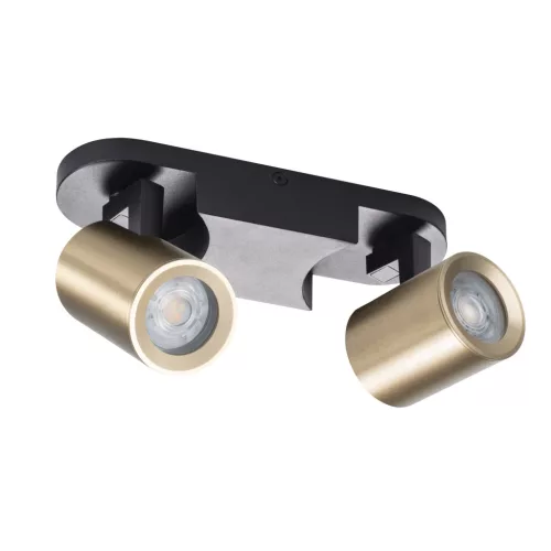 Kanlux 38961 LAURIN EL-2I B-G kerek beltéri oldalfali állítható lámpatest fekete / arany színben, 2db GU10 foglalattal, 2 x max 10W teljesítmény, IP20 védettséggel, 220-240V AC (Kanlux 38961)