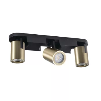   Kanlux 38962 LAURIN EL-3I B-G kerek beltéri oldalfali állítható lámpatest fekete / arany színben, 3db GU10 foglalattal, 3 x max 10W teljesítmény, IP20 védettséggel, 220-240V AC (Kanlux 38962)