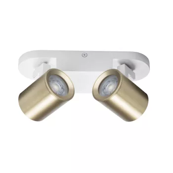   Kanlux 38965 LAURIN EL-2I W-G kerek beltéri oldalfali állítható lámpatest fehér / arany színben, 2db GU10 foglalattal, 2 x max 10W teljesítmény, IP20 védettséggel, 220-240V AC (Kanlux 38965)