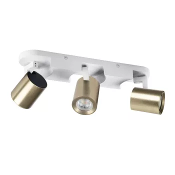   Kanlux 38966 LAURIN EL-3I W-G kerek beltéri oldalfali állítható lámpatest fehér / arany színben, 3db GU10 foglalattal, 3 x max 10W teljesítmény, IP20 védettséggel, 220-240V AC (Kanlux 38966)