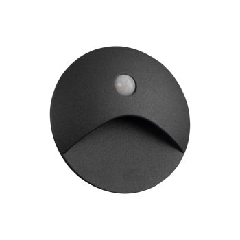   Kanlux 39125 EXIN LED PIR O GR-WW kerek kültéri oldalfali süllyesztett lépcsővilágító szürke színben, 50lm, 2,5W teljesítmény, 30000h élettartammal, IP65 védettséggel, 3000K, 220-240V AC (Kanlux 39125)