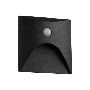   Kanlux 39142 EXIN LED PIR L B-NW szögletes kültéri oldalfali süllyesztett lépcsővilágító fekete színben, 50lm, 2,5W teljesítmény, 30000h élettartammal, IP65 védettséggel, 4000K, 220-240V AC (Kanlux 39142)