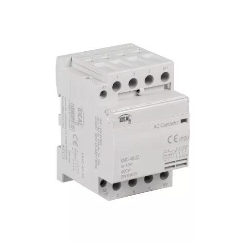 Kanlux 45830 KMC moduláris mágneskapcsoló, 40 A, 2 záró és 2 nyitó érintkező, 230 V AC vezérlőfeszültség, 2 modul, IP20 védettséggel, 230 V AC ( Kanlux 45830 )