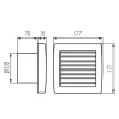 Kanlux 70960 AOL 120T zsalus ventilátor fehér színben, beltéri, 150 m3/h szívóteljesítménnyel, időkapcsolóval, 120 mm-es, IPX4 védelemmel, 42 dB-es zajszinttel (Kanlux 70960 )