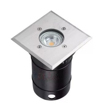   Kanlux 7173 BERG DL-10L kültéri járófelületbe süllyeszthető lámpa acél színben, GU10 foglalat, max 10W teljesítmény, IP67 védettséggel, sorolható, 220-240 V (Kanlux 7173)