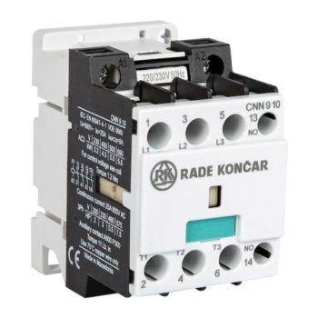   Rade Koncar 604750 CNN09 10 220/230V 50 Hz - Mágneskapcsoló 4,5kW/9A (400V AC3), 220/230V AC 50 Hz vezérles, 1 Záró segédérintkezővel