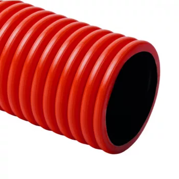   Kopos KD 09040 BC KOPODUR Merev bordázott duplafalú védőcső dn 40 piros (külső 40 / belső 32), 6 fm/szál.