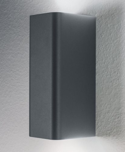 LEDVANCE ENDURA STYLE UPDOWN MIDI Square 14W DG, kültéri, sötétszürke dekoratív fali lámpa, meghatározott sugárzási szöggel, 14W, foglalat: LED modul, IP44, 3000K színhőmérséklet, 500lm fényerő, 10 év