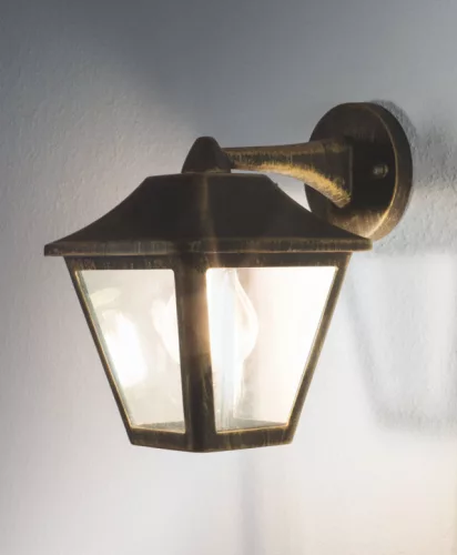 LEDVANCE Endura TRADITION fali lámpa kültéri fekete, IP44, E27 foglalat, alumínium ház, 230mm magas