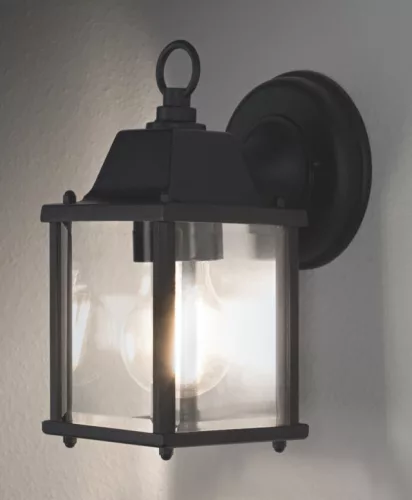 LEDVANCE Endura LANTERN fali lámpa kültéri fekete, IP23, E27 foglalat, 225mm magas