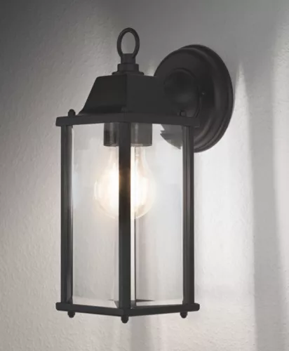 LEDVANCE Endura LANTERN fali lámpa kültéri fekete, IP23, E27 foglalat, 293mm magas