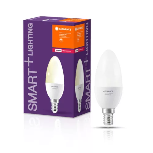 LEDVANCE SMART+ LED gyertya izzó, okos Zigbee, 5W, 2700K, E14 foglalat, 470lm, 8421