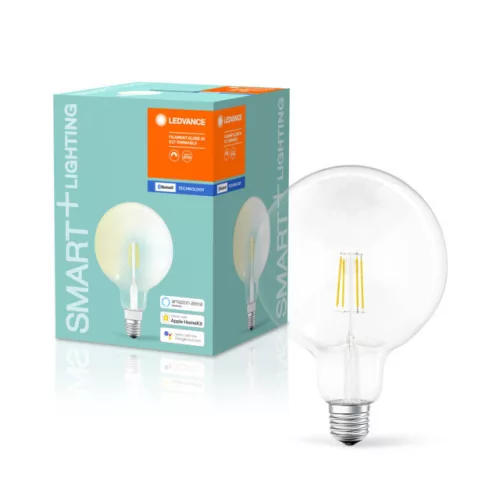 LEDVANCE SMART+ LED gömb izzó, okos Bluetooth, filament, 6W, 2700K, E27 foglalat, 806lm