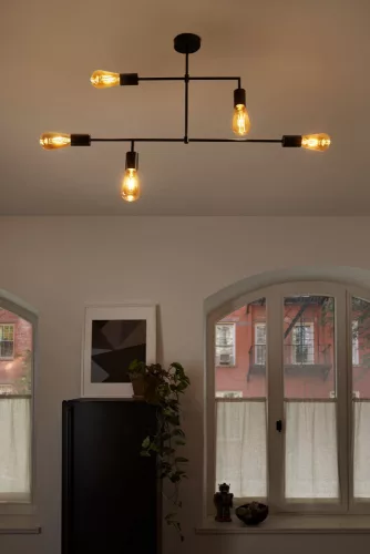 LEDVANCE mennyezeti lámpa beltéri fekete, IP20 védelem, E27 foglalat, 510mm magas