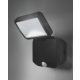 LEDVANCE Battery LED Spotlight Single Black, kültéri, fekete LED SPOT reflektor fény- és mozgásérzékelővel, 4 W, foglalat: LED modul, IP54 védelem, 4000K színhőmérséklet, 260 lm fényerő, 2 év garancia, 4058075227347